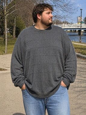 Arrow USA 1851 Gray Knit Sweater XXL 100% Cotton Classic Crewneck